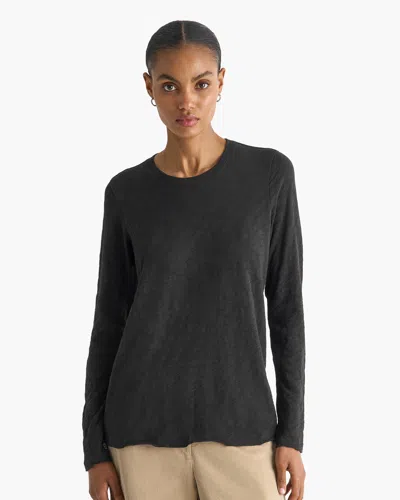 Atm Anthony Thomas Melillo Women's Slub Jersey Long Sleeve Destroyed Wash T-shirt In Gray