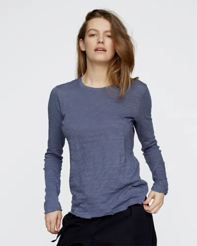 Atm Anthony Thomas Melillo Women's Slub Jersey Long Sleeve Destroyed Wash T-shirt In Blue
