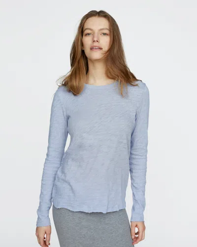 Atm Anthony Thomas Melillo Women's Slub Jersey Long Sleeve Destroyed Wash T-shirt In Blue