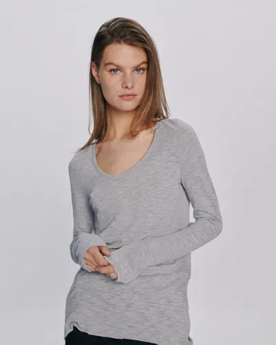 Atm Anthony Thomas Melillo Women's Slub Jersey Long Sleeve V-neck T-shirt