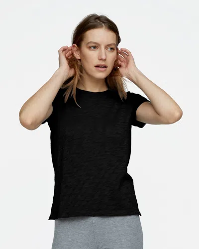 Atm Anthony Thomas Melillo Women's Slub Jersey Schoolboy Crew Neck T-shirt In Black