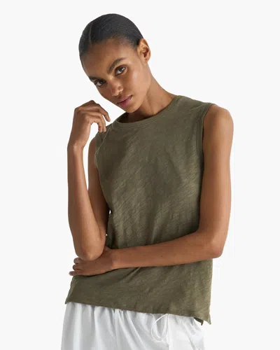 Atm Anthony Thomas Melillo Women's Slub Jersey Sleeveless Schoolboy T-shirt In Multi