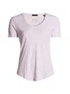 Atm Anthony Thomas Melillo Women's Slub Jersey V-neck Tee In Violet Breeze