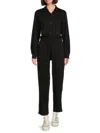 ATM ANTHONY THOMAS MELILLO WOMEN'S SOLID SPREAD COLLAR JUMPSUIT