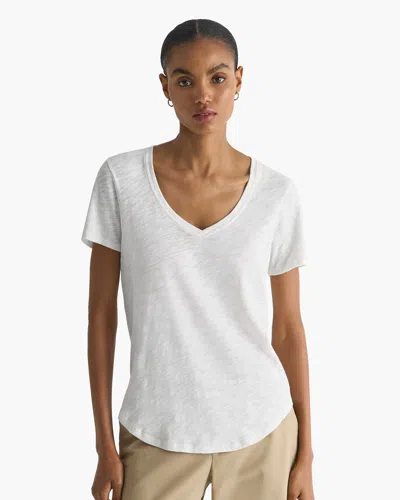 Atm Anthony Thomas Melillo Women's Sparkle Slub Jersey Classic V-neck T-shirt In White