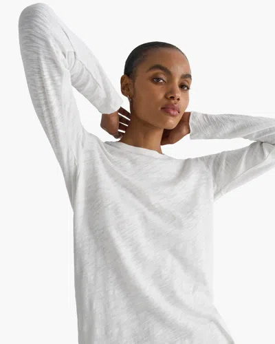 Atm Anthony Thomas Melillo Women's Sparkle Slub Jersey Long Sleeve Destroyed Wash T-shirt In Blue