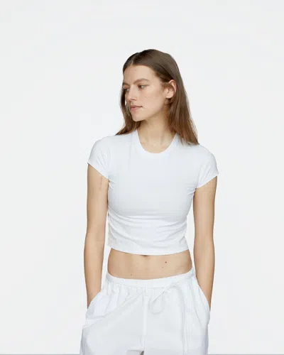 Atm Anthony Thomas Melillo Women's Stretch Cotton Cropped Baby T-shirt In White