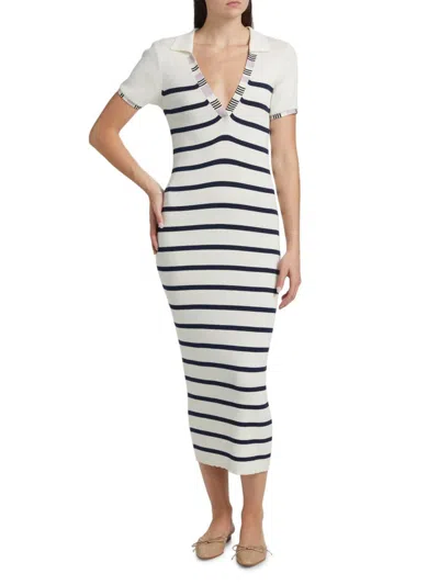 Atm Anthony Thomas Melillo Women's Striped Cotton & Silk Maxi Dress In White