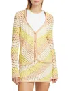 Atm Anthony Thomas Melillo Mercerized Cotton Cord Cardigan In Lemon Chiffon Combo