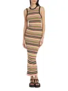 Atm Anthony Thomas Melillo Stripe Rib Tank Dress In Beige Multi