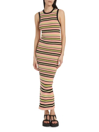 ATM ANTHONY THOMAS MELILLO ATM ANTHONY THOMAS MELILLO WOMEN'S STRIPED KNIT MAXI DRESS