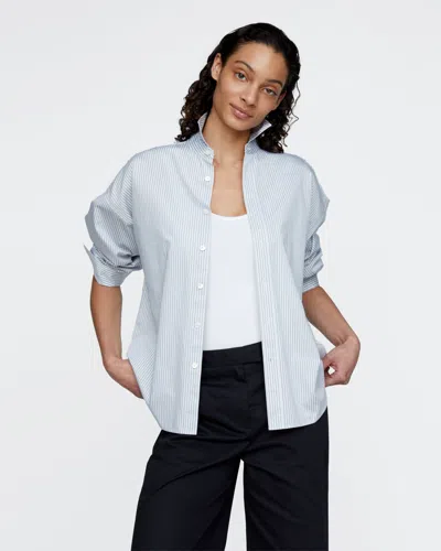 Atm Anthony Thomas Melillo Women's Striped Max Shirt Cotton Poplin In Blue