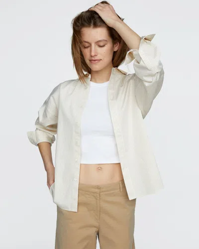 Atm Anthony Thomas Melillo Women's Striped Max Shirt Cotton Poplin In White