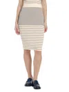 Atm Anthony Thomas Melillo Women's Striped Rib Cotton & Silk Midi-skirt In Chalk Ink