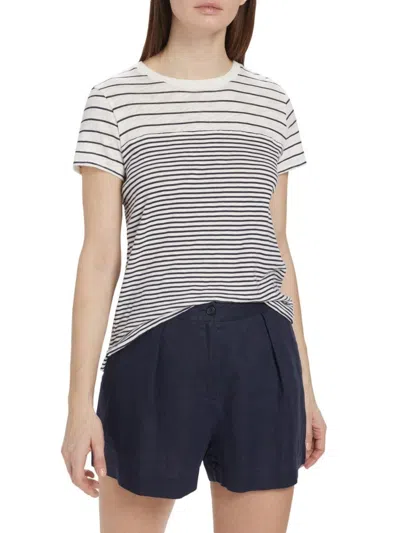 Atm Anthony Thomas Melillo Women's Striped Slub Cotton Jersey T-shirt In Chalk Ink