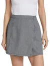 Atm Anthony Thomas Melillo Women's Striped Wrap Front Mini Skirt In Naval Blue
