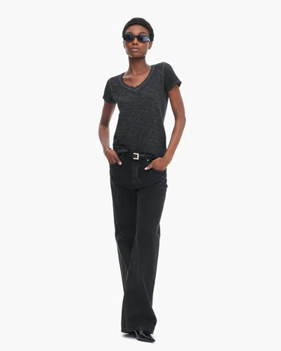 Atm Anthony Thomas Melillo Women's Sublime Wash Slub Jersey Schoolboy V-neck T-shirt In Black