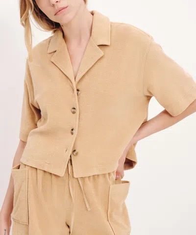Atm Anthony Thomas Melillo Women's Towel Terry Bowling Shirt Cotton In Neutral