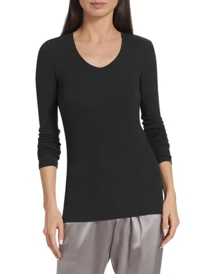 Atm Anthony Thomas Melillo Women's V-neck Top In Black