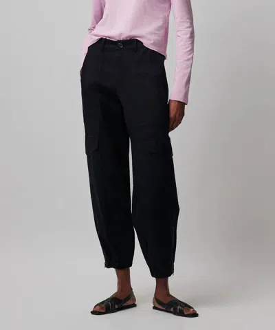 Atm Anthony Thomas Melillo Women's Washed Cotton Twill Cargo Pant In Black