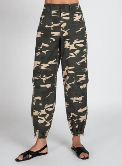 Atm Anthony Thomas Melillo Women's Washed Cotton Twill With Print Cargo Pant In Green Camo In Blue