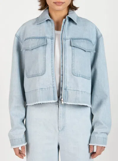 Atm Anthony Thomas Melillo Women's Washed Denim Cropped Jacket In Blue