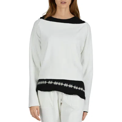 Atm Anthony Thomas Melillo Womens Crop Long Crewneck Sweater In White
