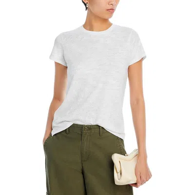 Atm Anthony Thomas Melillo Slub Jersey With Foil Schoolboy Short Sleeve Crew Neck Tee In White-gold