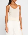 ATM ANTHONY THOMAS MELILLO WOOL-BLEND MIXED STITCH TANK TOP