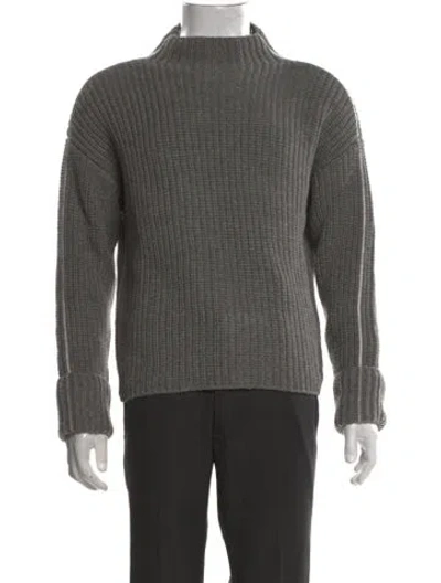 Pre-owned Atm Anthony Thomas Melillo Wool Mock Neck Pullover W/ Tags In Grey