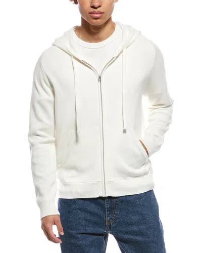 Atm Anthony Thomas Melillo Zip Up Cashmere-blend Hoodie In White