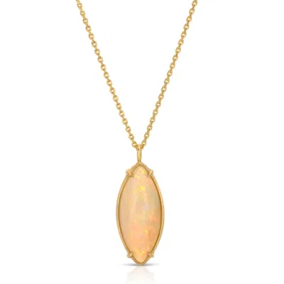 Atma Prema Women's Gold Aurora - One Of A Kind Marquise Opal Necklace