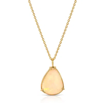 Atma Prema Women's Gold Aurora - One Of A Kind Pear Opal Necklace