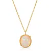 Atma Prema Women's Gold Aurora - One Of A Kind Round Opal Necklace