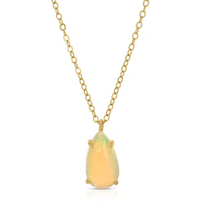 Atma Prema Women's Gold Aurora - One Of A Kind Teardrop Opal Necklace