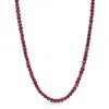 Atma Prema Women's Red Natural Ruby Bead Necklace