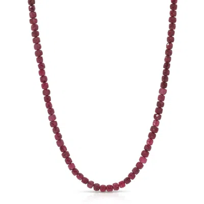 Atma Prema Women's Red Natural Ruby Bead Necklace
