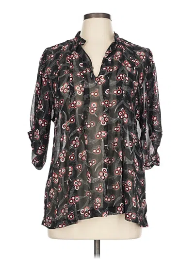 Pre-owned Atmosphere 3/4 Sleeve Blouse In Black