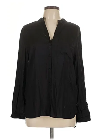 Pre-owned Atmosphere Long Sleeve Blouse In Black