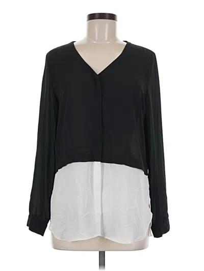 Pre-owned Atmosphere Long Sleeve Blouse In Black