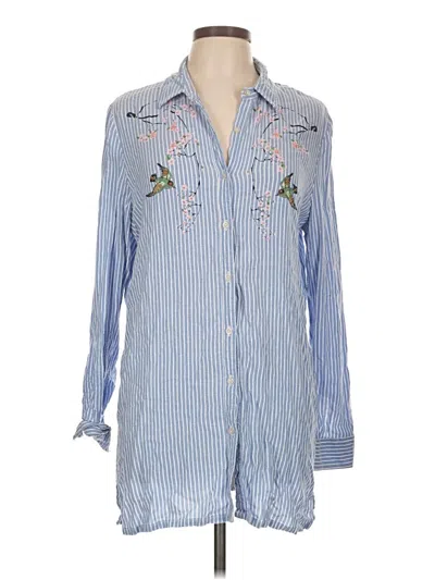 Pre-owned Atmosphere Long Sleeve Blouse In Blue