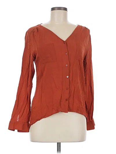 Pre-owned Atmosphere Long Sleeve Blouse In Orange