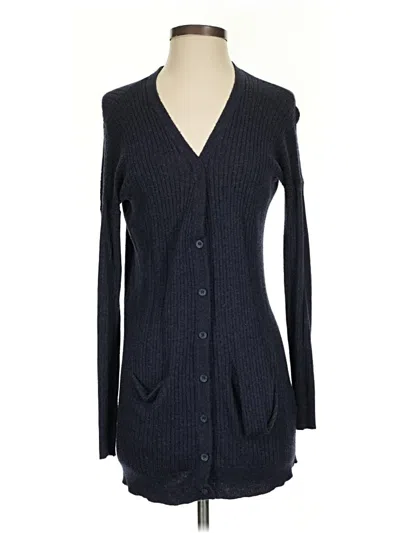 Pre-owned Atmosphere Long Sleeve Top Blue Plunge Neckline Tops