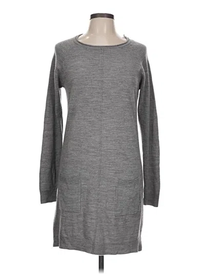 Pre-owned Atmosphere Long Sleeve Top Gray Boatneck Tops