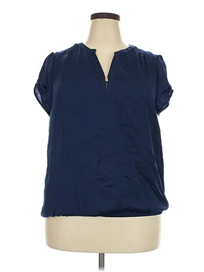 Pre-owned Atmosphere Short Sleeve Blouse In Blue