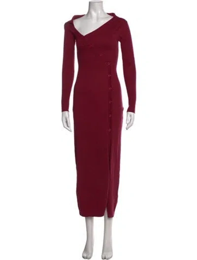 Pre-owned Atoir Asymmetrical Long Dress In Burgundy