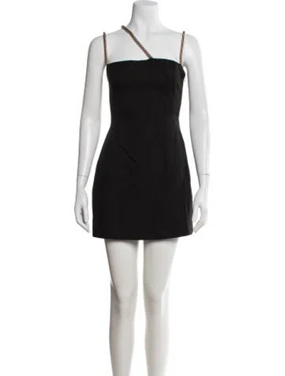 Pre-owned Atoir Asymmetrical Mini Dress In Black