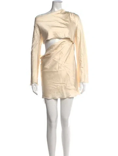 Pre-owned Atoir Asymmetrical Mini Dress In Neutrals