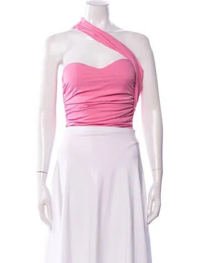 Pre-owned Atoir Asymmetrical Sleeveless Crop Top In White