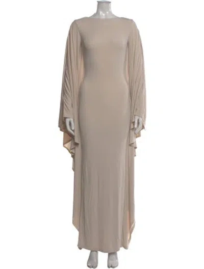 Pre-owned Atoir Bateau Neckline Long Dress In Neutral